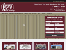 Tablet Screenshot of legacysteelbuilding.com
